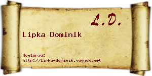 Lipka Dominik névjegykártya